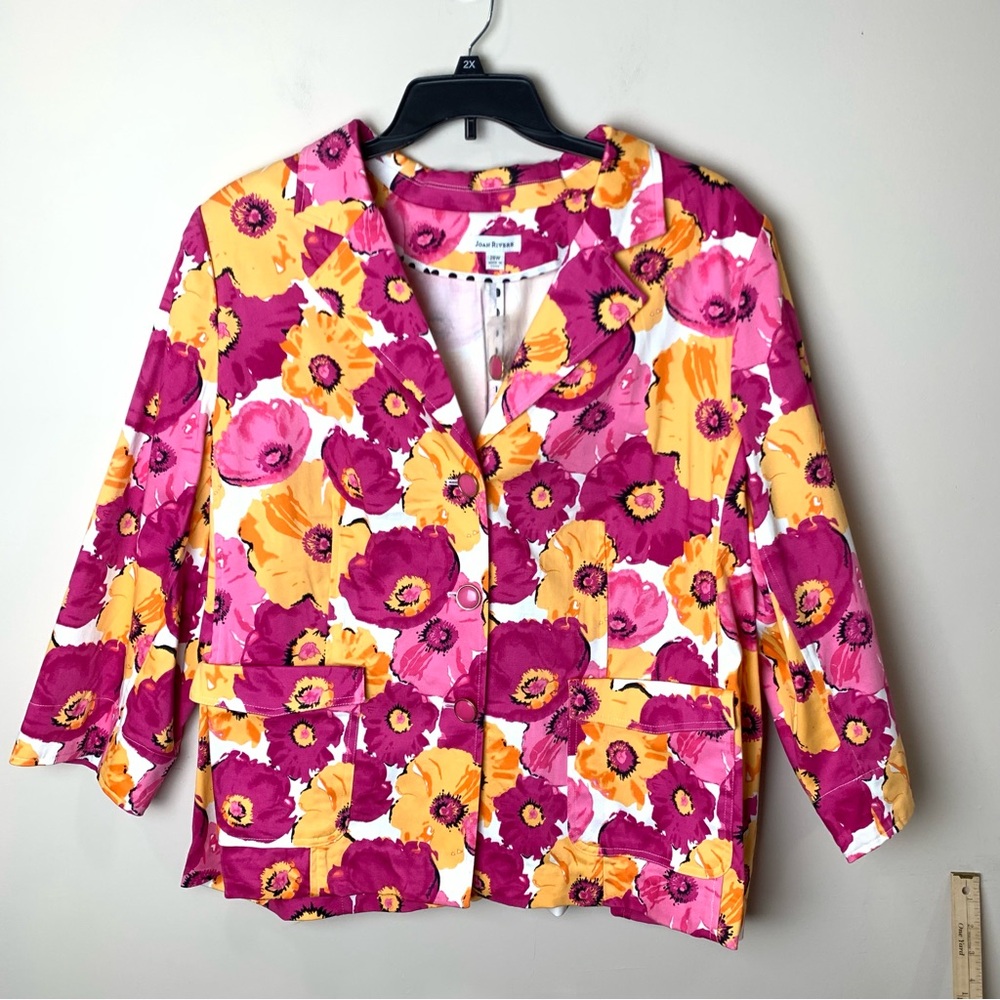 Joan Rivers‎ Pink & Yellow Floral Blazer - Picture 4 of 14